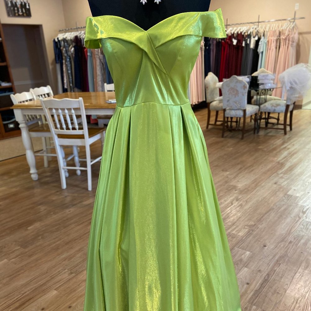 Abby Paris by Lucci Neon Green Prom Dress